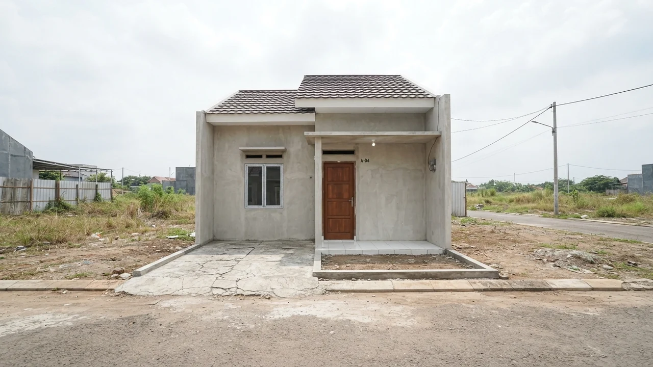 Kondisi Awal: Fasad Rumah Subsidi Lebar 6m Tanpa Pagar