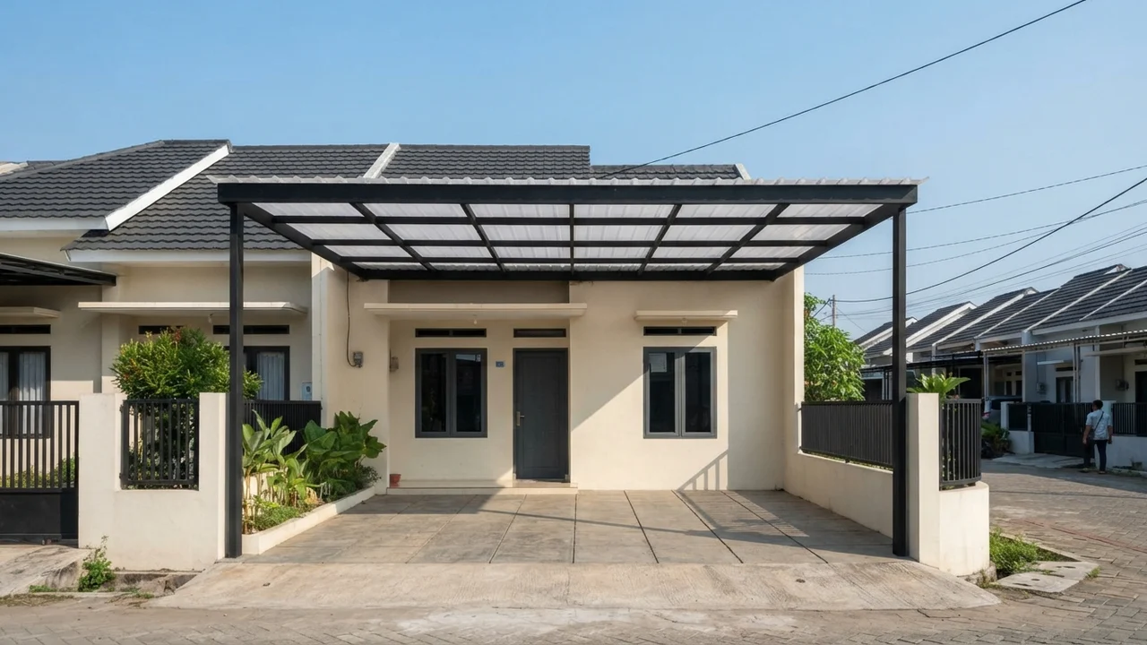 Ide 2: Kanopi Carport Mandiri Berdiri di Tiang Sendiri
