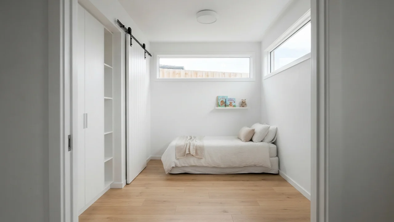 Ide 2: Kamar Anak Pintu Geser Barn Door Hemat Ruang