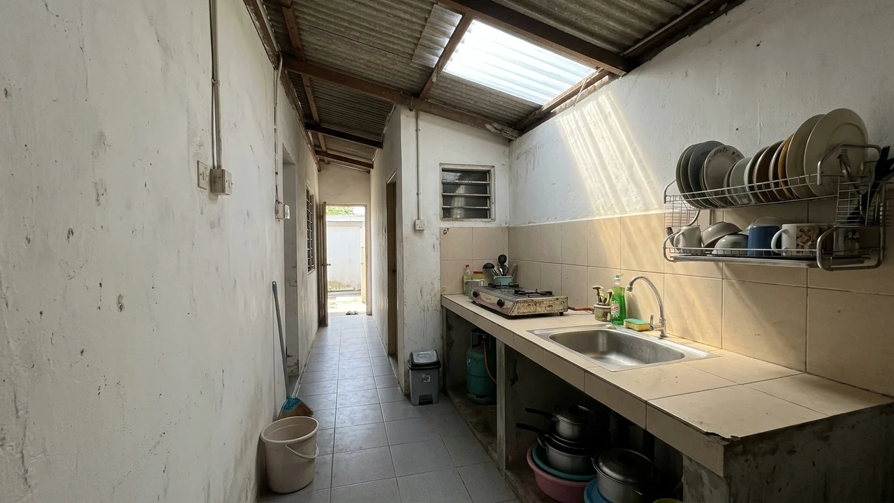 Ide 2: Atap Spandek Pasir dengan 1 Lembar Skylight Transparan Hemat Listrik