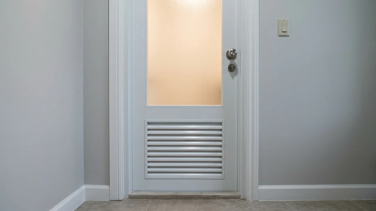 Ide 4: Pintu Kamar Mandi Aluminium Panel Kaca Es Buram Bebas Keropos Air