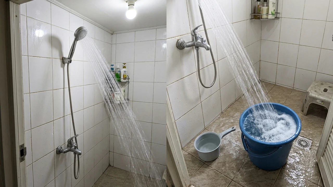 Ide 5: Air Shower Kamar Mandi Menyembur Deras & Lancar Setiap Saat